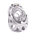 secon view full part of Metal chastity cage with catheter and anti-off ring lock
