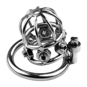 Silver Metal Chastity Cage Sex Toy for Men