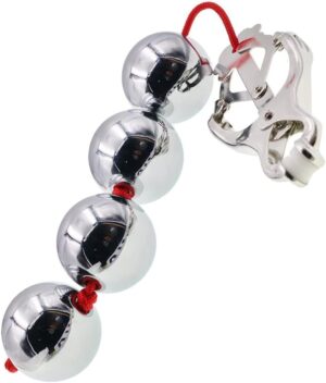Weighted Steel Nipple Clamps with Swinging Balls for BDSM Pressure