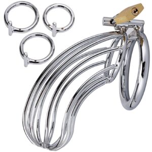 Silver Metal Cock Cage Sex Toys for Men