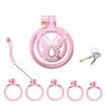 Butterfly Pink Sissy Vagina Chastity Cage for Men
