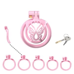 Butterfly Pink Sissy Vagina Chastity Cage for Men