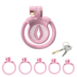 Pink Small Sissy Vagina Chastity Cage for Men