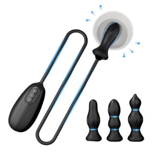 4-Piece Inflatable Butt Plug Set with 10 Vibe Modes for Couples