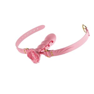 Pink Rose Gag with Open Mouth Bondage Design for Submissive Tease