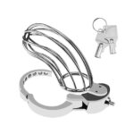 All Parts of Adjustable Large Male Chastity Cage with Key