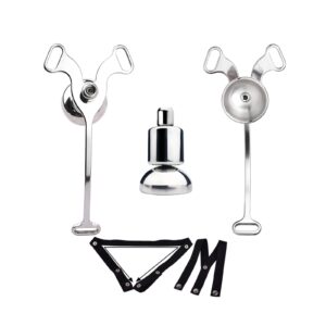 Flat Metal Chastity Cage with Black Belt for Strong Submission Play