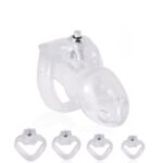V5 Press Lock Resin Chastity Cage Set Side View