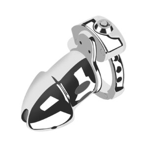 Stainless Steel Buckle Chastity Lock Side View
