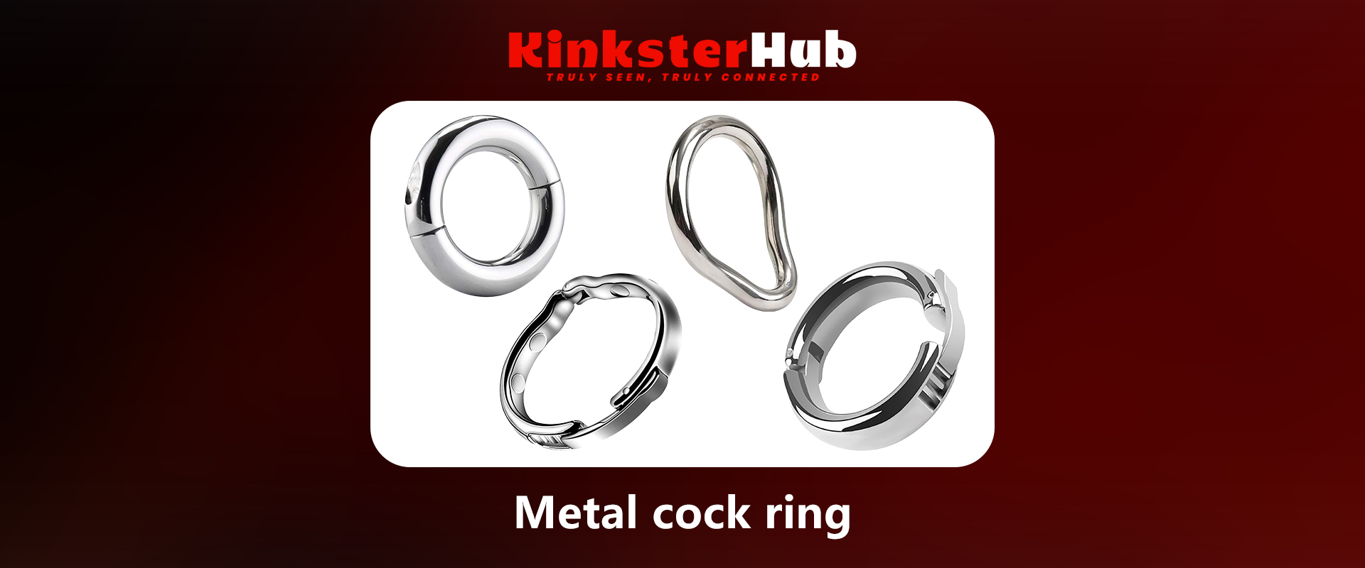 Shiny metal cock ring beside ruler