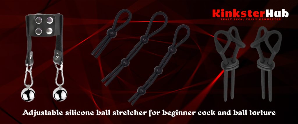 Adjustable silicone ball stretcher for beginner cock and ball torture
