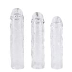 Transparent Veined Silicone Penis Sleeve 3ps
