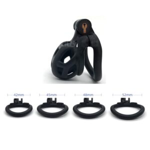 Ventilated Black Cock Cage Set 4 equipped rings