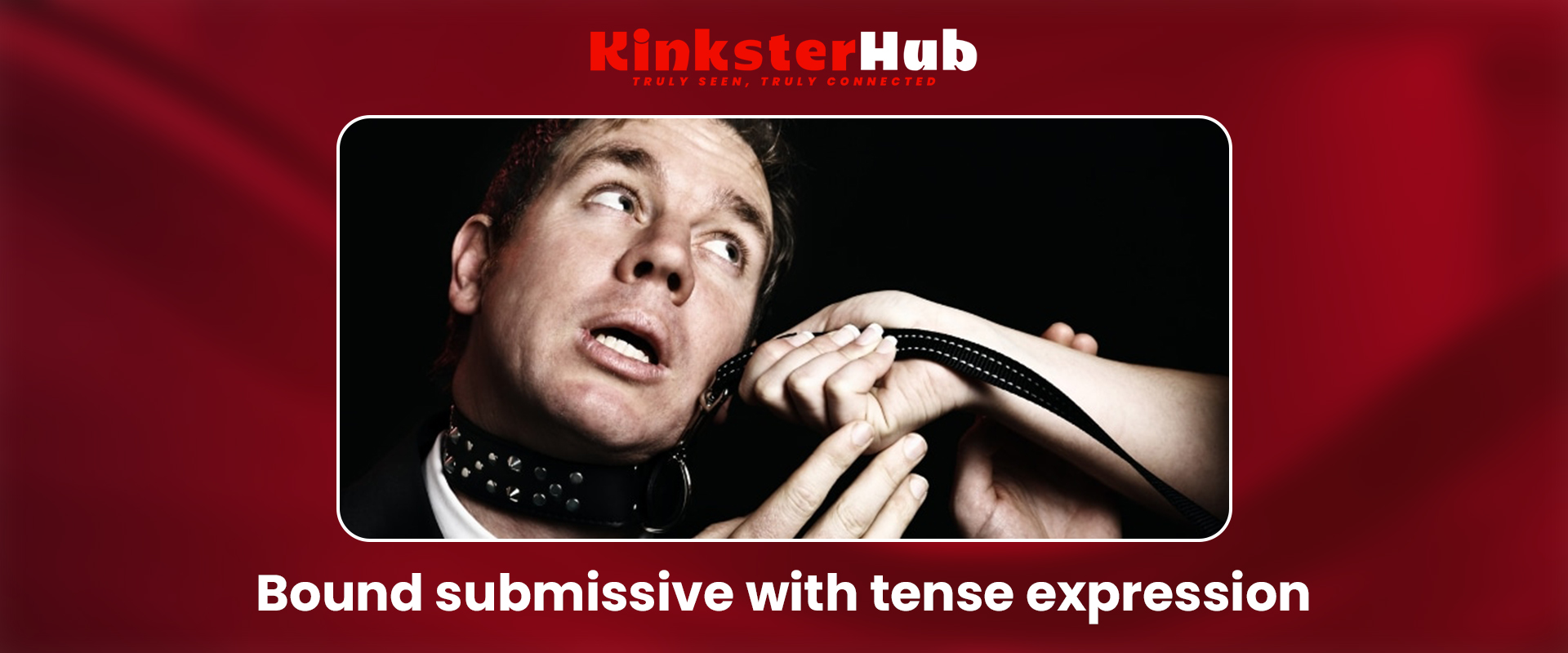 Bound submissive denied orgasm, looking tense