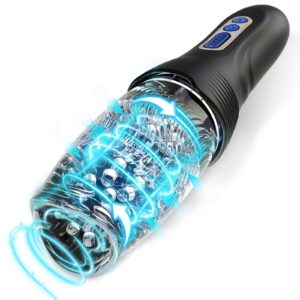 Electric Glans Masturbator with 10 Vibration, 5 Thrust & Rotation Modes