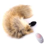 10-Freq Vibrating Fox Tail Anal Plug for Couples Play Ignite Passion