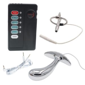 Extreme E-Stim Anal Plug Set Stainless Steel Sounds for Men's Pleasure