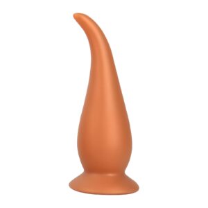 Huge Dragon Dildo Anal Plug Thick Silicone Suction Cup Body-Safe (Gold, L)