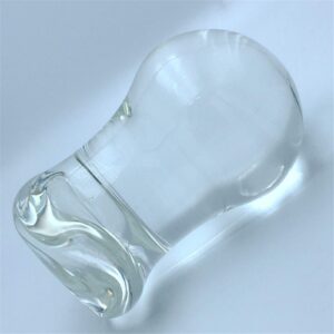 60mm Crystal Glass Anal Plug with Smooth Beads for Couples Play